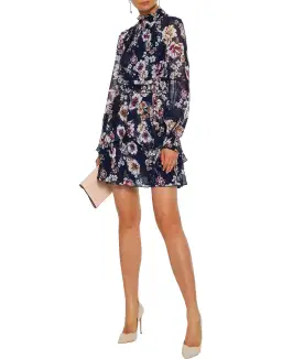 Nicholas Floral Mini Dress Navy Size 6