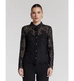 Perri Cutten Como Lace Shirt Black Size AU 6 for rent on The Volte - image 1