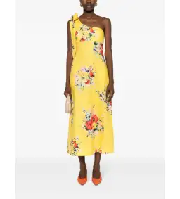 Zimmermann Alight Asymmetric Midi Dress in Yellow Floral Size 1 / AU 10 for rent on The Volte - image 1