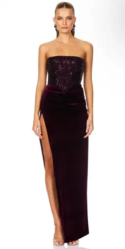 Nookie Keke Gown Burgundy Size 14