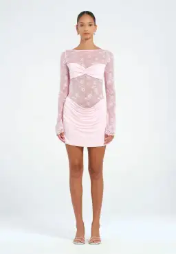 Benni Oskar Mini Dress in Baby Pink Size 6 for rent on The Volte - image 1