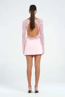 Benni Oskar Mini Dress in Baby Pink Size 8 for rent on The Volte - image 5