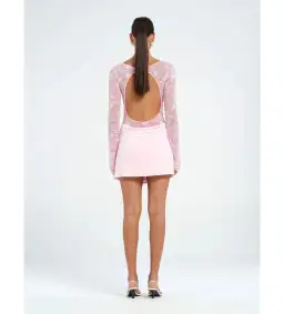 Benni Oskar Mini Dress in Baby Pink Size AU 10 for rent on The Volte - image 3