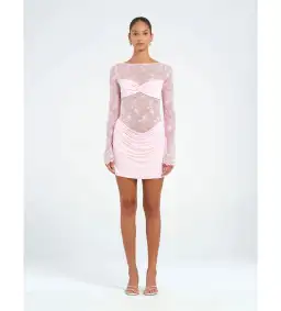 Benni Oskar Mini Dress in Baby Pink Size AU 10 for rent on The Volte - image 1