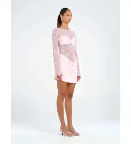 Benni Oskar Mini Dress in Baby Pink Size AU 10 for rent on The Volte - image 2