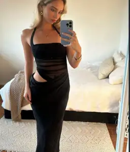 Benni Gina Halter Dress Maxi Black Size AU 6 for rent on The Volte - image 2