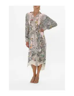 Camilla Collared Button Through Midi Dress Cave of Wonders Size XL / AU 14 for rent on The Volte - image 4