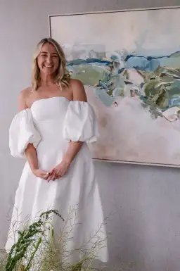 Aje Incarnation Midi Dress Ivory Size 10 for rent on The Volte - image 5