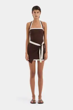 Sir the Label Jacques Mini Dress in Chocolate Size 0 (AU 6) for rent on The Volte - image 1