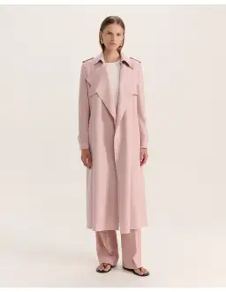 Saba Karla Longline Trench Coat Pink Salt Size AU 6 for rent on The Volte - image 1