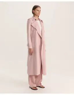 Saba Karla Longline Trench Coat Pink Salt Size AU 6 for rent on The Volte - image 5