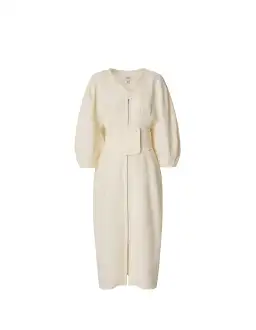 Oroton Full Sleeve Corset Midi Dress Cream Size AU 6 for rent on The Volte - image 4