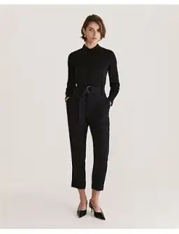 Saba Dharma Belted Slim Pants in Black Size AU 4