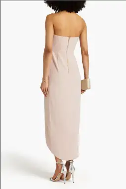 Shona Joy Strapless Draped Satin Maxi Dress Blush Size 16 for rent on The Volte - image 2