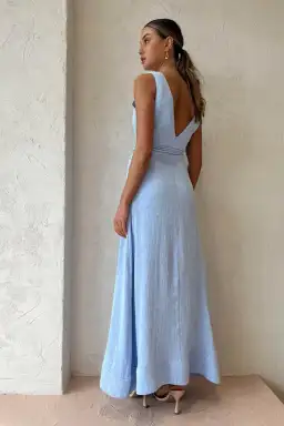 By Nicola Starboard Cross Waist Maxi Dress Blue Size 12 for rent on The Volte - image 3