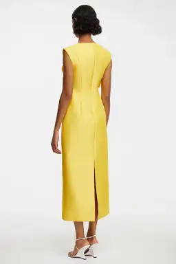 Acler Glynde Midi Dress Yellow Size AU 10 for rent on The Volte - image 2