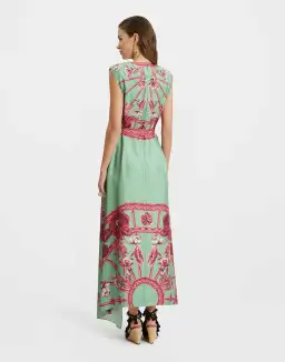 La DoubleJ Zodiac Placee Acquamarine in Silk Twill San Carlo Dress AU 10