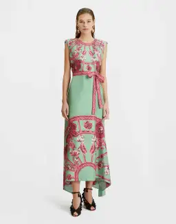La DoubleJ Zodiac Placee Acquamarine in Silk Twill San Carlo Dress AU 10