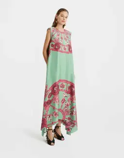 La DoubleJ Zodiac Placee Acquamarine in Silk Twill San Carlo Dress AU 10