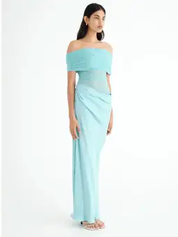 BENNI Nico Off Shoulder Maxi Dress Aquamarine Size 10 for rent on The Volte - image 2