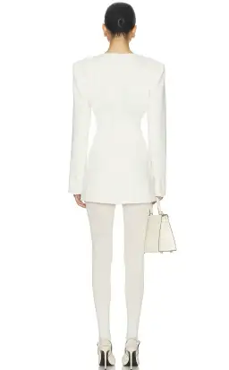 Helsa The Heavy Crepe Suit Mini Dress White Size XS / 6 for rent on The Volte - image 3