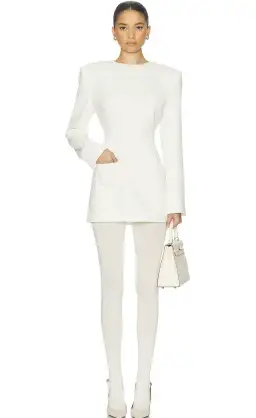 Helsa The Heavy Crepe Suit Mini Dress White Size XS / 6 for rent on The Volte - image 1