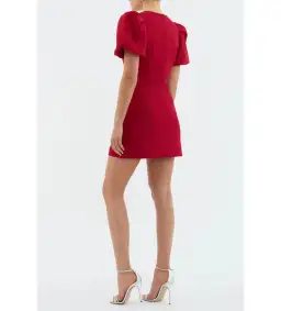Rebecca Vallance Akari Puff Sleeve Mini Dress Red Size AU 8 for rent on The Volte - image 4