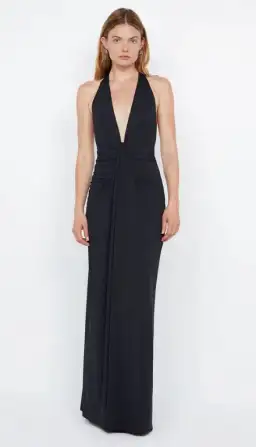 Bec and Bridge Tillie Drape Maxi Dress Black Size AU 10 for rent on The Volte - image 1