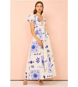 By Nicola S/S Wavy Maxi Dress in Le Soleil Size 8 for rent on The Volte - image 1