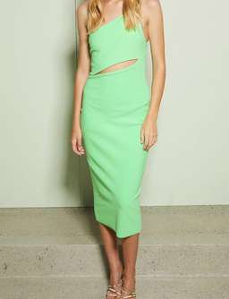 Bec & Bridge Missy Asym Midi Dress Green Size 12 for rent on The Volte - image 1