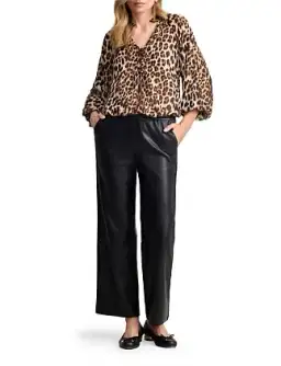 Blue Illusion Faux Leather Cropped Pants in Black Size 8/XS for rent on The Volte - image 0