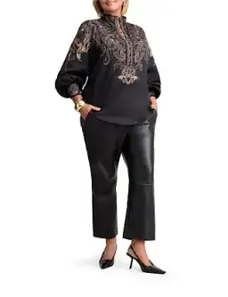 Blue Illusion Faux Leather Cropped Pants in Black Size 8/XS for rent on The Volte - image 4