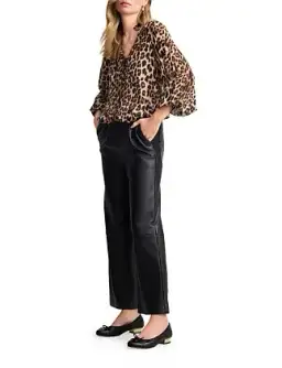 Blue Illusion Faux Leather Cropped Pants in Black Size 8/XS for rent on The Volte - image 2