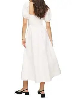 Reformation Marella Linen Midi Dress in White Size AU 6 for rent on The Volte - image 2