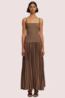 Acler Leasgill Midi Dress Brown Size 10 for rent on The Volte - image 1