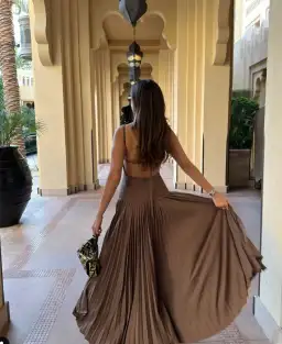 Acler Leasgill Midi Dress Brown Size 10 for rent on The Volte - image 6