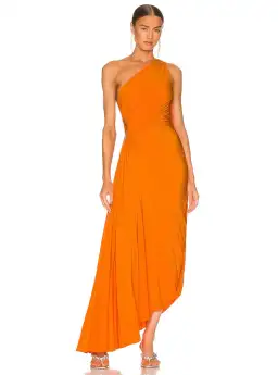 ALC Delfina Midi Dress Citrus Orange Size 2 / AU 8