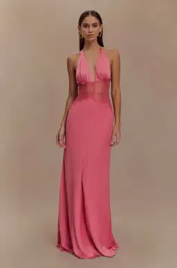 Meshki Dinah Lace and Satin Maxi Blush Rose Size S / AU 8 for rent on The Volte - image 1