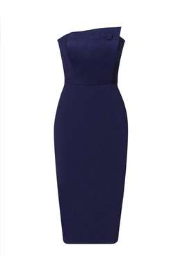 Misha Collection Navy Asymmetrical Dress Size 10