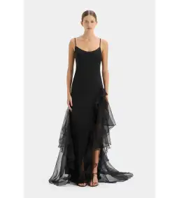 Sir The Label Sage Flounce Gown Black Size 1 / AU 8
