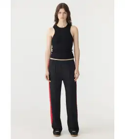 Bassike Twill Stripe Detail Pants Black Size M / AU 10