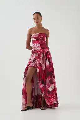 Aje Flora Gown Prismatic Floral Red Size 10 for rent on The Volte - image 2