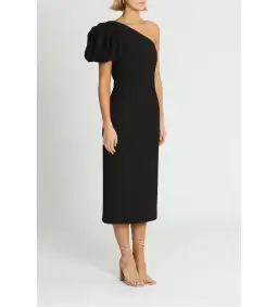 Rebecca Vallance Natalia One Sleeve Midi Dress Black Size AU 14 for rent on The Volte - image 2