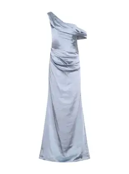 MESHKI Dalia Off Shoulder Satin Maxi Dress Frosted Blue Size 6 for rent on The Volte - image 5