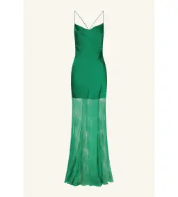 Shona Joy Elle Silk Lace Cowl Maxi Dress in Emerald Green Size 8 for rent on The Volte - image 5