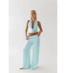 HNTR  Isabelle Top and Pant Set Aqua Size AU 8 for rent on The Volte - image 1