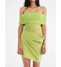 Benni Nico Off Shoulder Mini Dress in Apple Size S / AU 8 for rent on The Volte - image 4