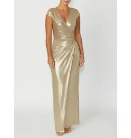 Anthea Crawford Myrah Jersey Gown Gold Size 12 for rent on The Volte - image 1