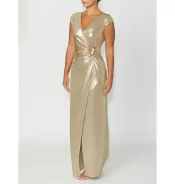 Anthea Crawford Myrah Jersey Gown Gold Size 12 for rent on The Volte - image 2