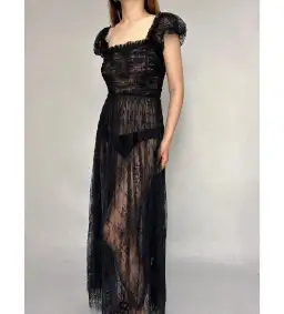 Doen Pamelina Dress in Black Lace Size Small  / AU 8